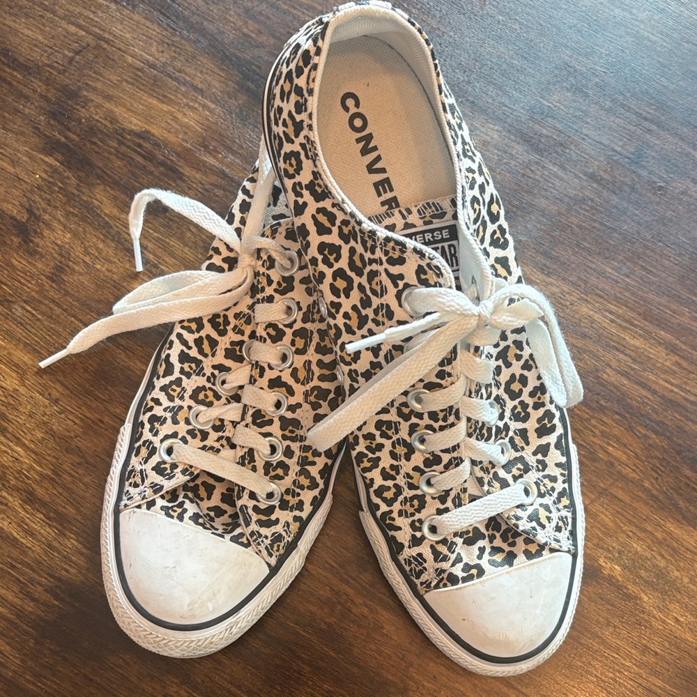 Converse Leopard Print Sneakers with White Accents